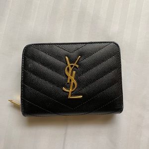 Saint Laurent Wallet Black w/ Gold Hardware